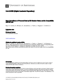 Mass Surveillance of Personal Data by EU Member States and Its Compatibility with EU Law