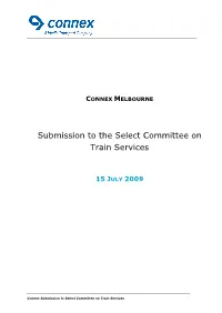 Submission to the Select Committee on Train Services