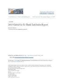 2015 Global Go to Think Tank Index Report