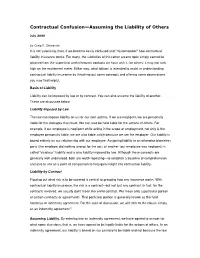 Contractual Confusion—Assuming the Liability of Others