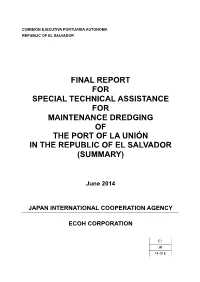 Final Report for Special Technical Assistance for Maintenance Dredging of the Port of La Unión in the Republic of El Salvador (Summary)