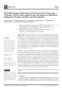 First Multi-Target Application of Exclusion Net in Nectarine Orchards: Effectiveness Against Pests and Impact on Beneficial Arth