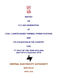 Report on Fly Ash Generation and Its