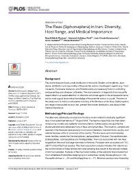 The Fleas (Siphonaptera) in Iran: Diversity, Host Range, and Medical Importance