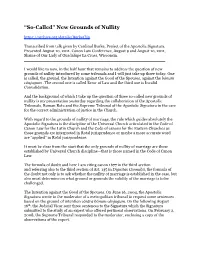 Cardinal Burke So Called New Grounds of Nullity