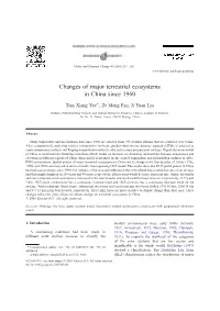 Changes of Major Terrestrial Ecosystems in China Since 1960