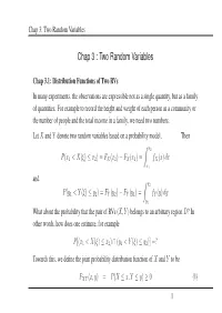 Chap 3 : Two Random Variables