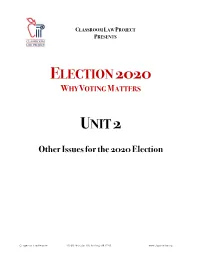 Election 2020 Unit 2