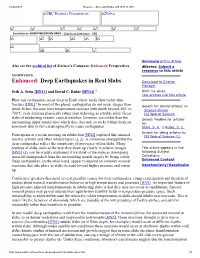 Enhanced: Deep Earthquakes in Real Slabs Download to Citation Manager Seth A