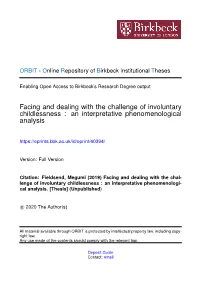 Facing and Dealing with the Challenge of Involuntary Childlessness : an Interpretative Phenomenological Analysis
