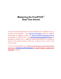 Mastering the Freertos™ Real Time Kernel