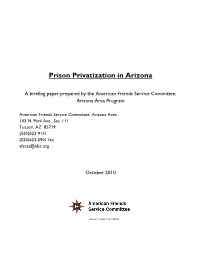 Overview of Prison Privatization in Arizona