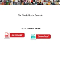 Php Simple Router Example