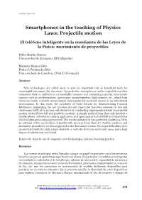 Smartphones in the Teaching of Physics Laws: Projectile Motion