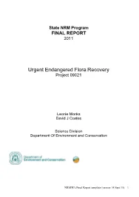 Urgent Endangered Flora Recovery Project 09021