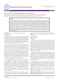 Use of DNA Technology in Forensic Dentistry
