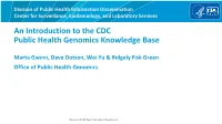 An Introduction to the CDC Public Health Genomics Knowledge Base