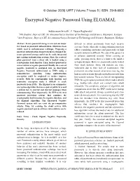 Encrypted Negative Password Using ELGAMAL