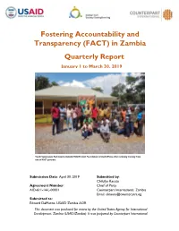 Fostering Accountability and Transparency (FACT) in Zambia Quarterly Report