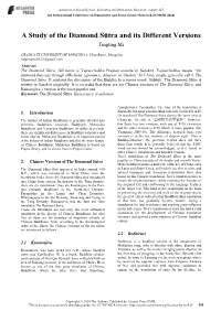 A Study of the Diamond Sūtra and Its Different Versions Tingting Mi