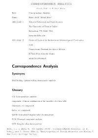 Correspondence Analysis