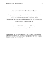 DEHUMANIZATION and IMMORALITY 1 Dehumanization