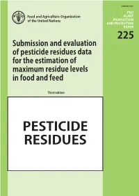 FAO Manual on the Submission and Evaluation of Pesticide Residues Data