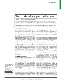 Taste Buds: Cells, Signals and Synapses