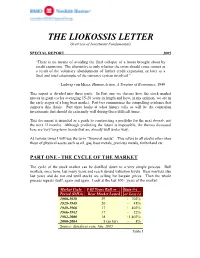 THE LIOKOSSIS LETTER Overview of Investment Fundamentals