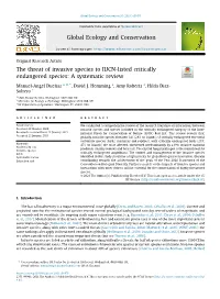 The Threat of Invasive Species to IUCN-Listed Critically Endangered Species: a Systematic Review