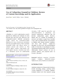 Use of Ceftaroline Fosamil in Children: Review of Current Knowledge and Its Application