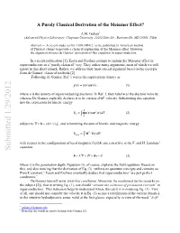 A Classical Deviation of the Meissner Effect in a Classical Textbook