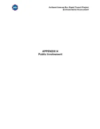 APPENDIX H Public Involvement