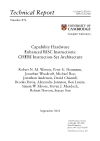 CHERI Instruction-Set Architecture