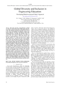 Global Diversity and Inclusion in Engineering Education