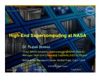 High-End Supercomputing at NASA!