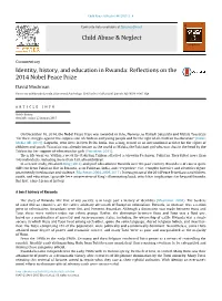 Identity, History, and Education in Rwanda: Reflections on the 2014