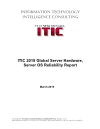 ITIC 2019 Global Server Hardware Server OS Reliability Report
