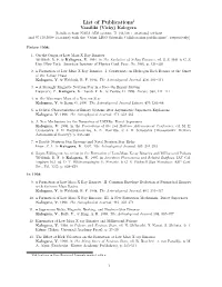 List of Publications1