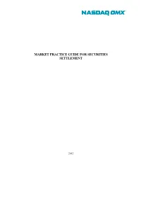 Market Practice Guide for Securities Settlement