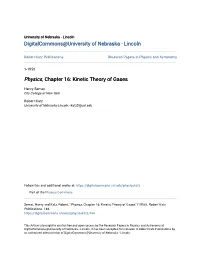 Physics, Chapter 16: Kinetic Theory of Gases