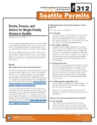 Seattle SDCI Tip #312—Decks, Fences and Arbors for Single