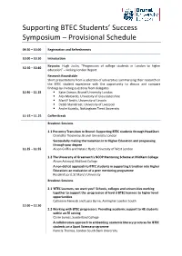 Supporting BTEC Students' Success Symposium