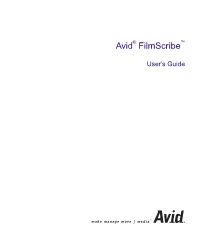 Avid Filmscribe User's Guide