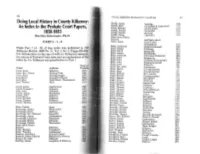 Doing Local History in County Kilkenny: an Index