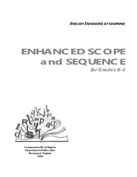 ENHANCED SCOPE and SEQUENCE for Grades K–5