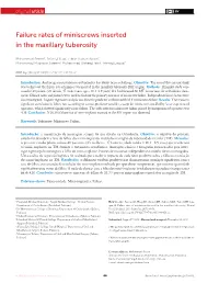 Failure Rates of Miniscrews Inserted in the Maxillary Tuberosity