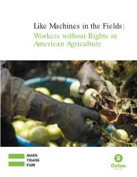 Like Machines in the Fields: Workers Without Rights in American Agriculture SHIHO FUKADA