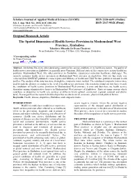 Original Research Article the Spatial Dimension of Health Service