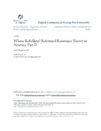 Whose Rebellion? Reformed Resistance Theory in America: Part II Sarah Morgan Smith
